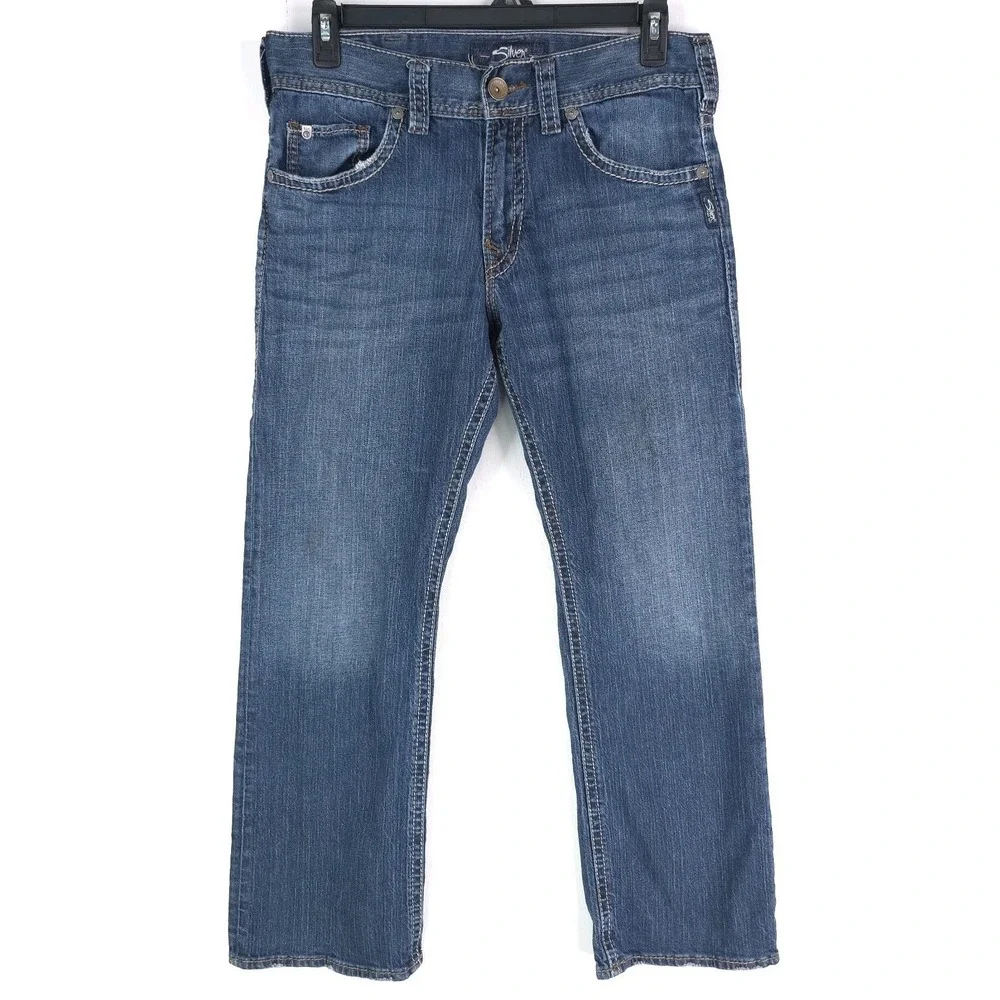 Silver Jeans Co Zac Men 32x30 Relaxed Straight Red Line Selvedge Denim M4408